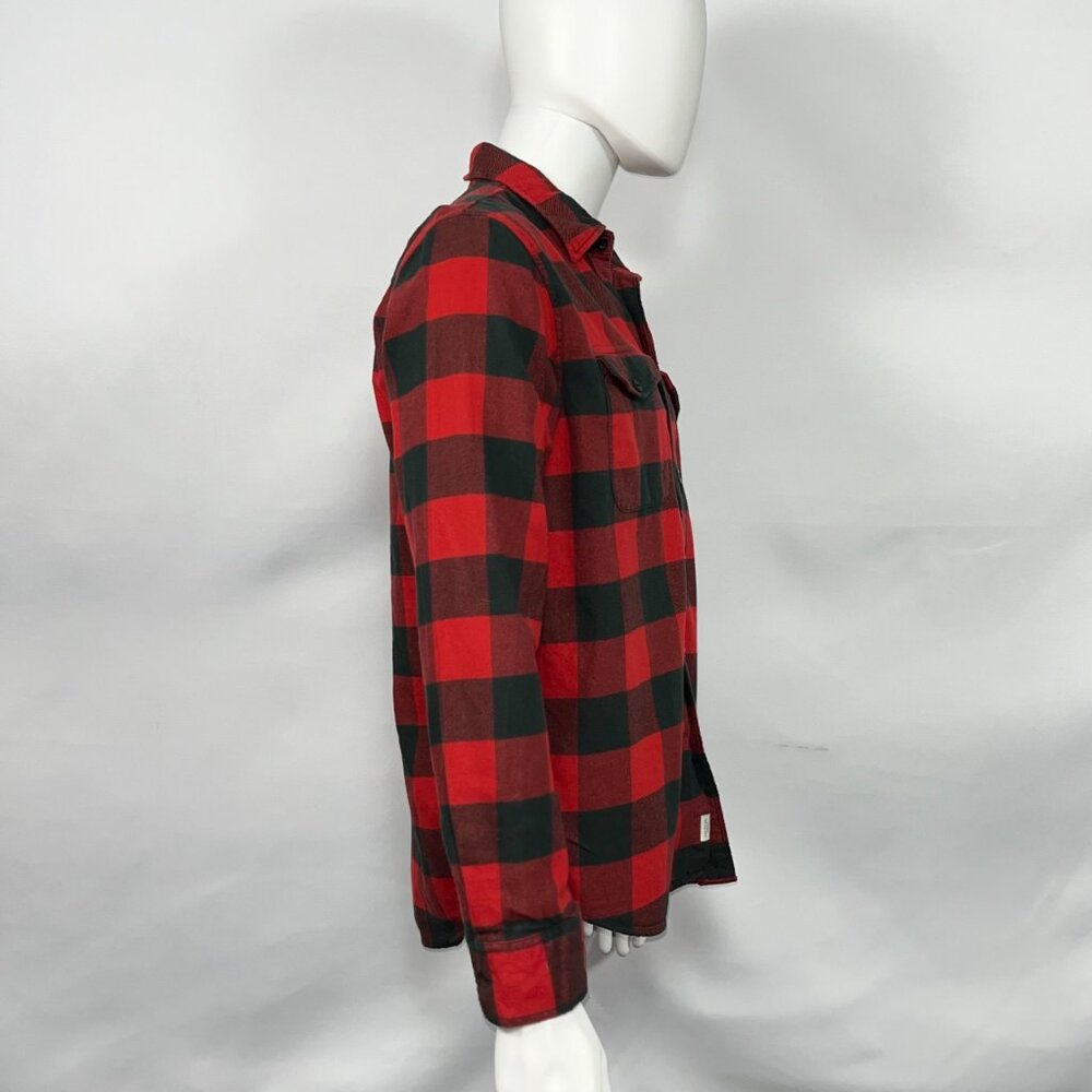 American Eagle Men's Long Sleeve Shirt Size Medium Red Striped - Picture 5 of 9